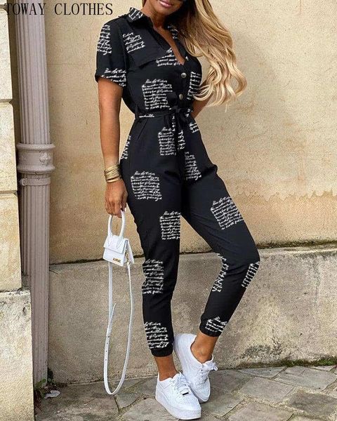women's jumpsuits & rompers women elegant letter print jumpsuit v neck short sleeve ladies sashes sreetwear overalls playsuits, Black;white
women's jumpsuits & rompers women elegant letter print jumpsuit v neck short sleeve ladies sashes sreetwear overalls playsuits, Black;white