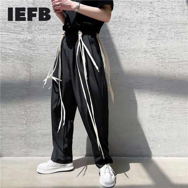 iefb niche streetwear men's suit pants detachable shoelace decoration straight causal pants black loose trousers 9y6831 210524
iefb niche streetwear men's suit pants detachable shoelace decoration straight causal pants black loose trousers 9y6831 210524