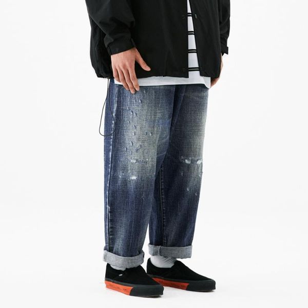 men's jeans washed distressed baggy mens streetwear '90s skater loose straight-leg denim pants destroy wide-leg trousers men, Blue
men's jeans washed distressed baggy mens streetwear '90s skater loose straight-leg denim pants destroy wide-leg trousers men, Blue