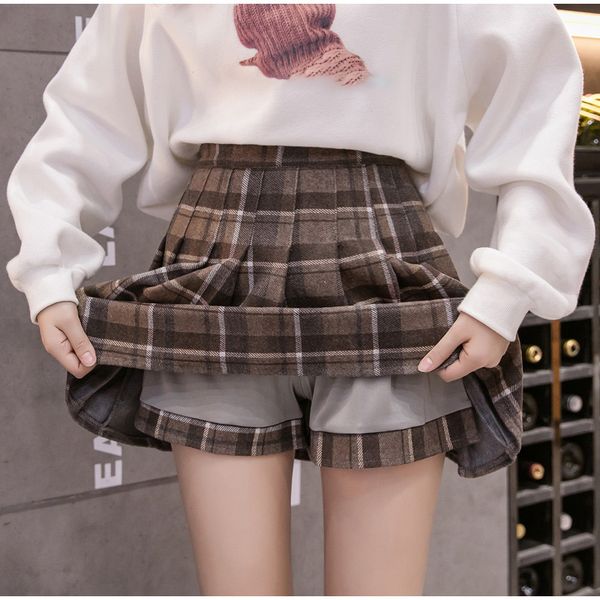 womens plaid pleated woolen a-line mini skirt high waist with lining female short skirts 2021 winter autumn girls preppy style, Black
womens plaid pleated woolen a-line mini skirt high waist with lining female short skirts 2021 winter autumn girls preppy style, Black