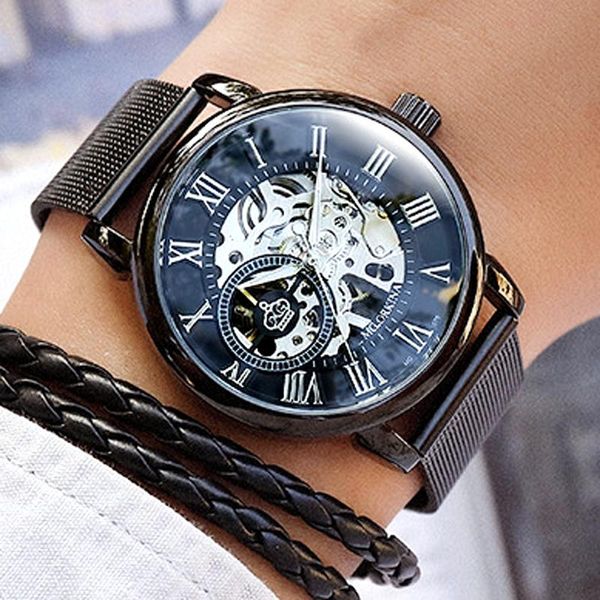 watches men mechanical hand wind luxury brand transparent skeleton stainless steel band male sport wristwatch men's wristwatches, Slivery;brown
watches men mechanical hand wind luxury brand transparent skeleton stainless steel band male sport wristwatch men's wristwatches, Slivery;brown