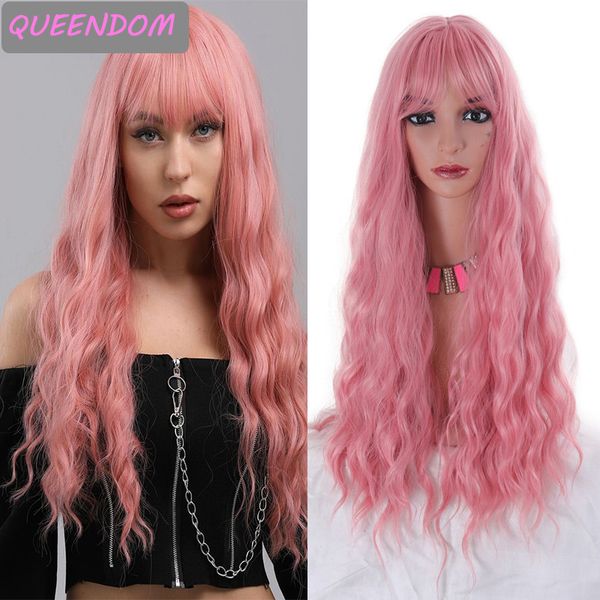 30inch long water wave wig pink natural wave synthetic hair wig with bangs for women heat resistant cosplay lolita wigs burgundy, Black
30inch long water wave wig pink natural wave synthetic hair wig with bangs for women heat resistant cosplay lolita wigs burgundy, Black