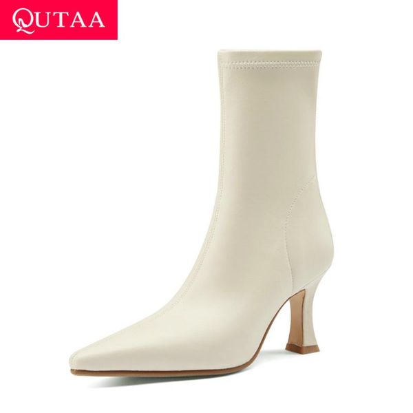 boots qutaa 2021 pointed toe hoof heel ankle pu leather zipper short autumn winter fashion women shoes size 34-40, Black
boots qutaa 2021 pointed toe hoof heel ankle pu leather zipper short autumn winter fashion women shoes size 34-40, Black