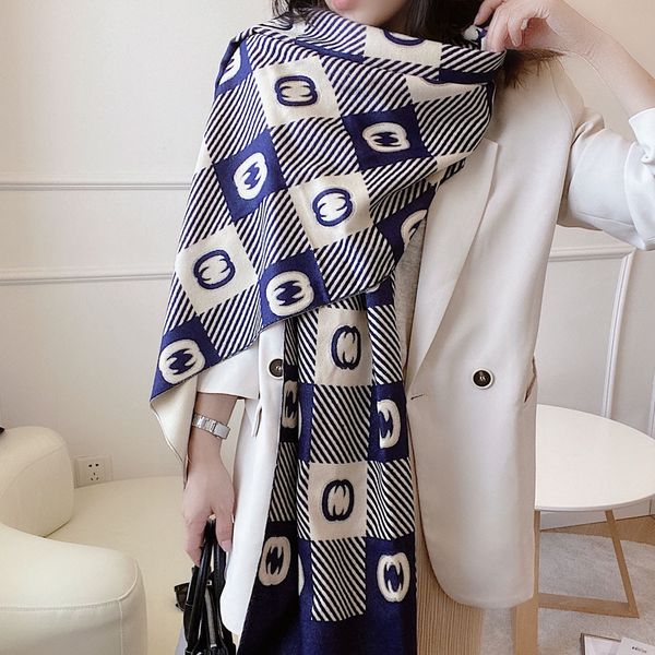 tippet muffler scarf scarf female autumn and winter student thickened warm shawl knitted two-color double-sided rayon plaid couple bib for, Blue;gray
tippet muffler scarf scarf female autumn and winter student thickened warm shawl knitted two-color double-sided rayon plaid couple bib for, Blue;gray