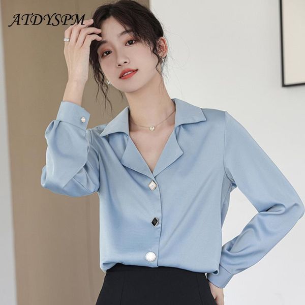 women's blouses & shirts 2021 fashion women vintage long sleeve v-neck chiffon elegant office lady satin casual clothing, White
women's blouses & shirts 2021 fashion women vintage long sleeve v-neck chiffon elegant office lady satin casual clothing, White