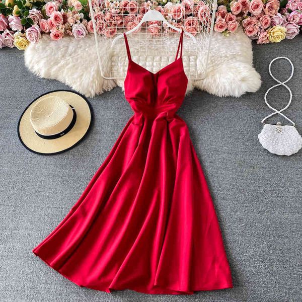 dresses summer spaghetti strap dress women elegant v-neck sleeveless high waist party vestidos female red/black/green robe new, Black;gray
dresses summer spaghetti strap dress women elegant v-neck sleeveless high waist party vestidos female red/black/green robe new, Black;gray