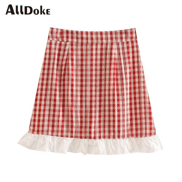skirts alldoke red plaid casual short skirt women high waist streetwear floral embroidery ruffles ladies a line mini jupe femme, Black
skirts alldoke red plaid casual short skirt women high waist streetwear floral embroidery ruffles ladies a line mini jupe femme, Black