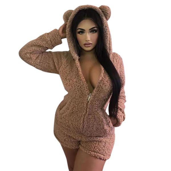 women's jumpsuits & rompers women cute solid plush hooded playsuits casual outfits homewear long sleeve zipper slim pockets fashion, Black;white
women's jumpsuits & rompers women cute solid plush hooded playsuits casual outfits homewear long sleeve zipper slim pockets fashion, Black;white