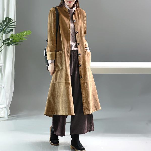 women's trench coats nini wonderland 2021 autumn corduroy coat women solid vintage cardigan female spring loose outerwear casual big si, Tan;black
women's trench coats nini wonderland 2021 autumn corduroy coat women solid vintage cardigan female spring loose outerwear casual big si, Tan;black