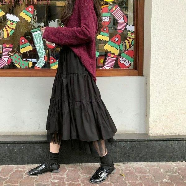 skirts summer korea black white long skirt streetwear women's elastic high waist mesh tutu pleated female
skirts summer korea black white long skirt streetwear women's elastic high waist mesh tutu pleated female