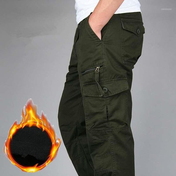 men's winter double layer cargo pants thick warm baggy casual cotton rip-strousers military camouflage tactical fleece, Black
men's winter double layer cargo pants thick warm baggy casual cotton rip-strousers military camouflage tactical fleece, Black