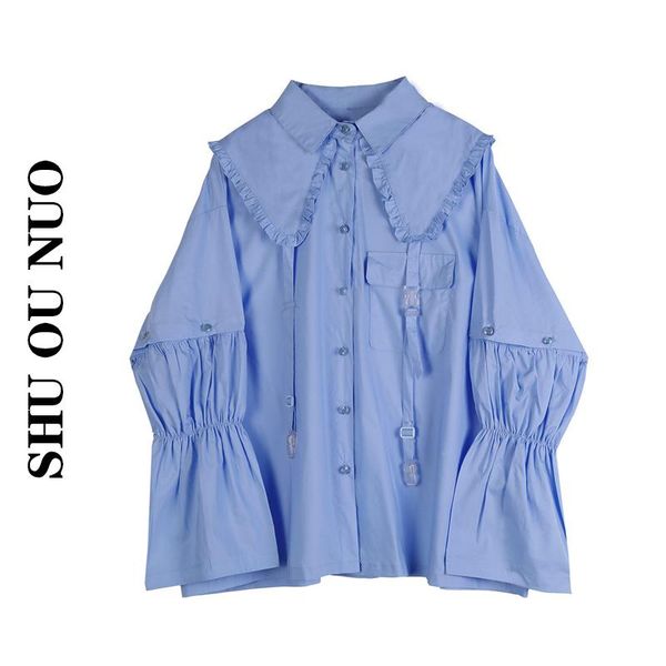 plus size shirt spot detachable women's double purpose loose 2021 autumn petal sleeve blouse blouses & shirts, White
plus size shirt spot detachable women's double purpose loose 2021 autumn petal sleeve blouse blouses & shirts, White
