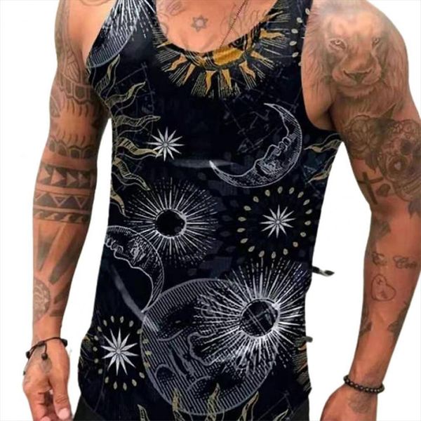 vest round neck breathable sportswear men summer printing tanks for daily wear, White;black
vest round neck breathable sportswear men summer printing tanks for daily wear, White;black