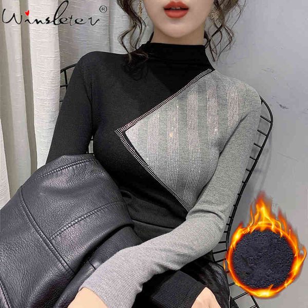 women's t-shirt fall winter european clothes shiny chic diamonds tees brushed cotton women slim ropa mujer bottoming shirt t0, White
women's t-shirt fall winter european clothes shiny chic diamonds tees brushed cotton women slim ropa mujer bottoming shirt t0, White