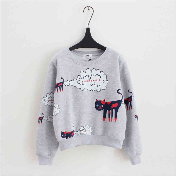 women's hoodies & sweatshirts cute spring autumn sweatshirt women plus size loose casual thick veet cartoon cat pattern pullovers howo, Black
women's hoodies & sweatshirts cute spring autumn sweatshirt women plus size loose casual thick veet cartoon cat pattern pullovers howo, Black