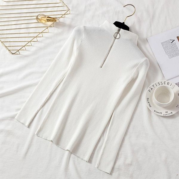 autumn knitted half turtleneck women's sweaters long sleeve zipper stretch all- match solid slim female pullovers lmy20211007, White;black
autumn knitted half turtleneck women's sweaters long sleeve zipper stretch all- match solid slim female pullovers lmy20211007, White;black
