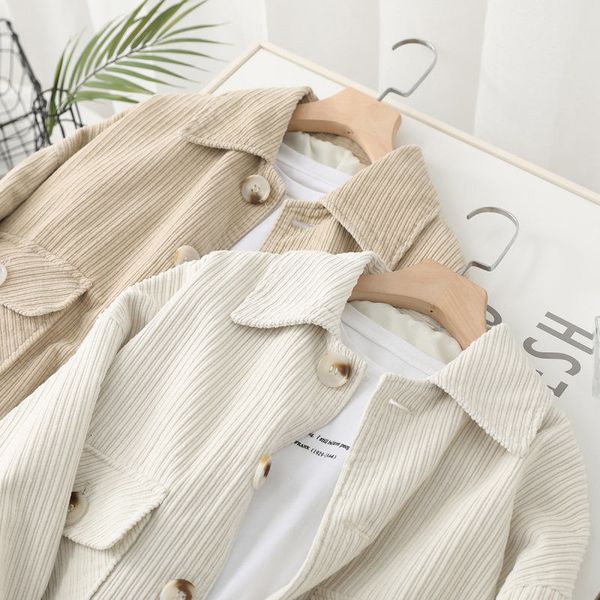 2021 color corduroy et loose and simple ol coat women's fashion ins spring summer, White
2021 color corduroy et loose and simple ol coat women's fashion ins spring summer, White