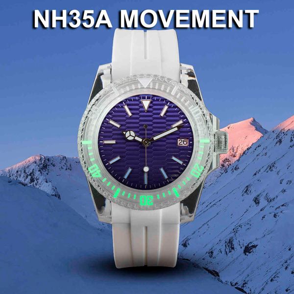 40mm mod watches case acryl transparent man woman nh35 movement automatic green full light turn ring rubber chassis reloj, Slivery;brown
40mm mod watches case acryl transparent man woman nh35 movement automatic green full light turn ring rubber chassis reloj, Slivery;brown