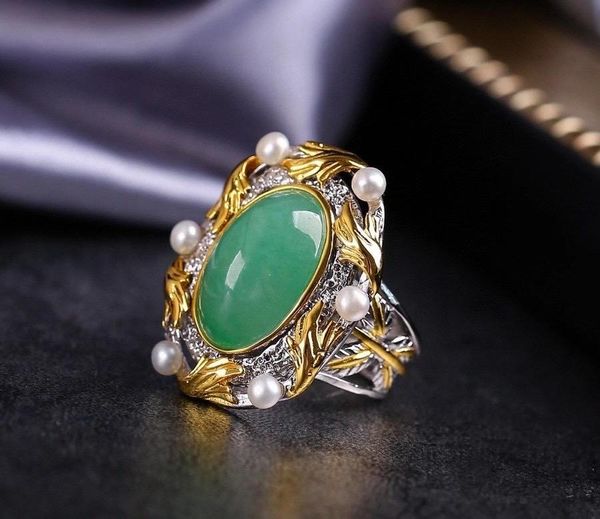 cluster rings italian handicraft natural a jade ring for girls, Golden;silver
cluster rings italian handicraft natural a jade ring for girls, Golden;silver