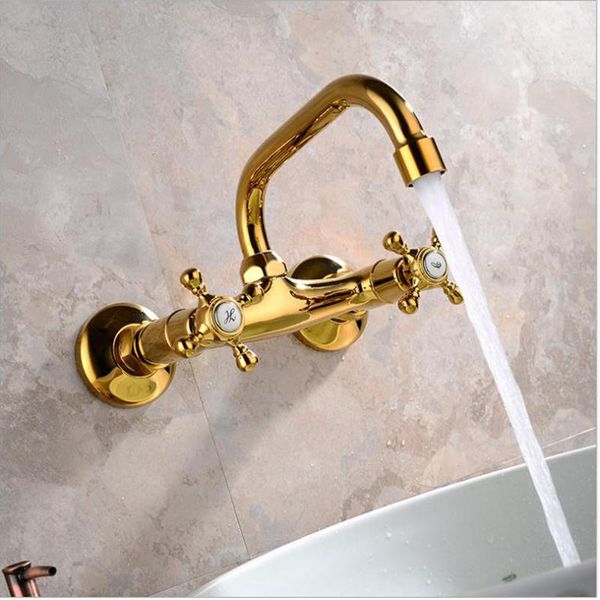 bathroom sink faucets wall mounted golden faucet double holes handles brass material
bathroom sink faucets wall mounted golden faucet double holes handles brass material