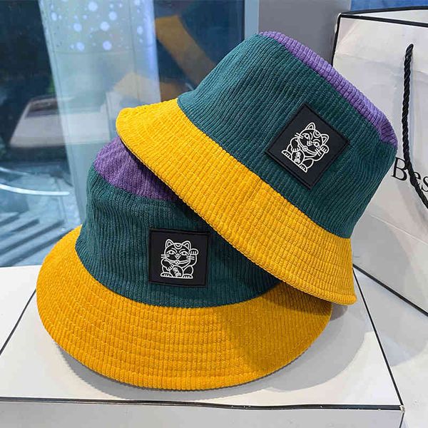 spring and autumn color matching corduroy fisherman hat women's fashion trend net red basin versatile cartoon fortune cat bucket, Blue;gray
spring and autumn color matching corduroy fisherman hat women's fashion trend net red basin versatile cartoon fortune cat bucket, Blue;gray