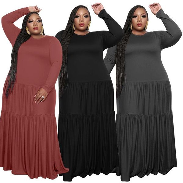 plus size dresses summer woman dress large loose skinny solft casual solid color stitching fashion round neck long women, Black
plus size dresses summer woman dress large loose skinny solft casual solid color stitching fashion round neck long women, Black