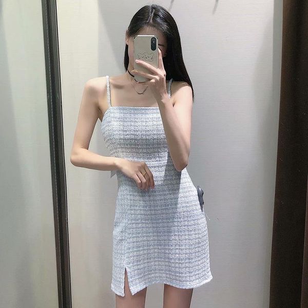 casual dresses blue plaid short women summer dress textured slipbackless tweed office eleagnt mini, Black;gray
casual dresses blue plaid short women summer dress textured slipbackless tweed office eleagnt mini, Black;gray