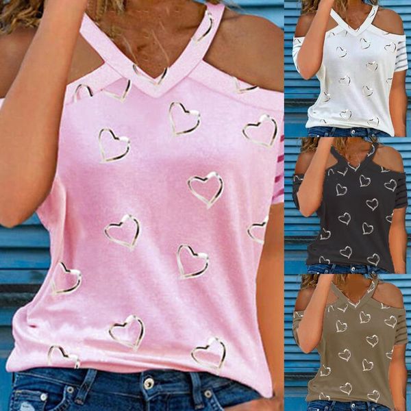 women's t-shirt summer v-neck off shoulder print casual women shirt vintage loose short sleeve pullover tshirt, White
women's t-shirt summer v-neck off shoulder print casual women shirt vintage loose short sleeve pullover tshirt, White