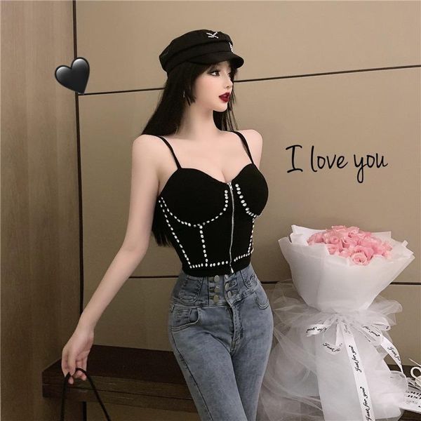 heavy industry nail drill slim fit show thin package hip short skirt design sense bra sling bottomed sleeveless dress women's tanks & c, White
heavy industry nail drill slim fit show thin package hip short skirt design sense bra sling bottomed sleeveless dress women's tanks & c, White