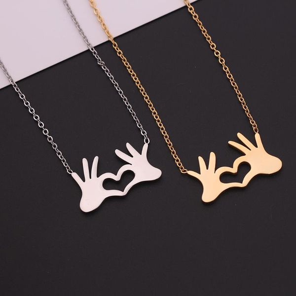pendant necklaces simple style love shape gesture ok long for women clavicle chain choker jewelry femme gift to girl, Silver
pendant necklaces simple style love shape gesture ok long for women clavicle chain choker jewelry femme gift to girl, Silver