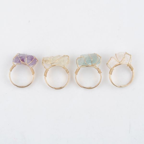 with side stones rings natural stone women irregular wire wrap healing purple fluorite gold-color resizable finger ring jewelry amethyst aqu, Silver
with side stones rings natural stone women irregular wire wrap healing purple fluorite gold-color resizable finger ring jewelry amethyst aqu, Silver