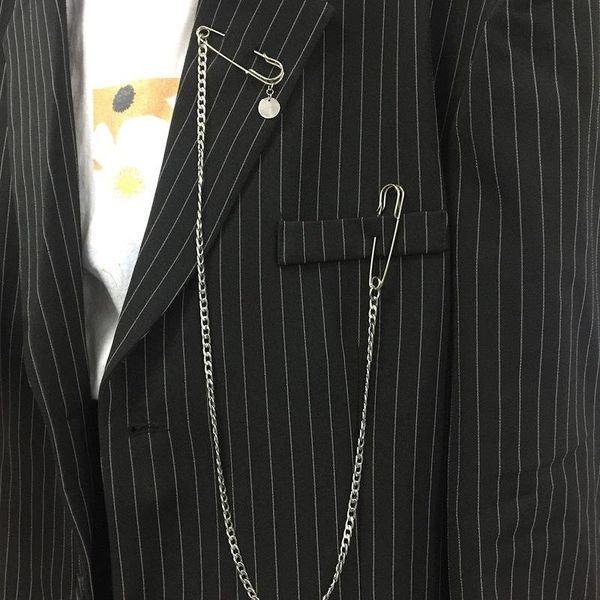 pins, brooches punk pendant double pin clip chain brooch japan korea for men women street ins long metal chest trendy accessories, Gray
pins, brooches punk pendant double pin clip chain brooch japan korea for men women street ins long metal chest trendy accessories, Gray