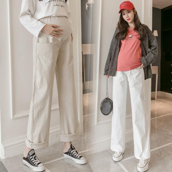 maternity bottoms pregnant women's ninth pants spring and autumn models of pure cotton stretch loose wide-leg women wear mom pa, White
maternity bottoms pregnant women's ninth pants spring and autumn models of pure cotton stretch loose wide-leg women wear mom pa, White