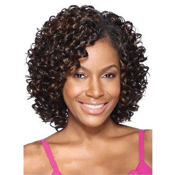 fashionable wig beautiful godde synthetic wig women' curly hort chemical fiber headgear, Black
fashionable wig beautiful godde synthetic wig women' curly hort chemical fiber headgear, Black