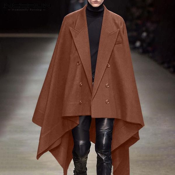 men's wool & blends incerun 2021 men handsome well fitting casual coats sleeve cloaks cape dress all-match simple solid cloak jackets, Black
men's wool & blends incerun 2021 men handsome well fitting casual coats sleeve cloaks cape dress all-match simple solid cloak jackets, Black
