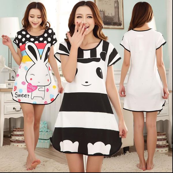 girl summer short sleeve womens sleepwears cute lovely cartoon nightwear nightgowns sleep nightdress home dress, Black;red
girl summer short sleeve womens sleepwears cute lovely cartoon nightwear nightgowns sleep nightdress home dress, Black;red