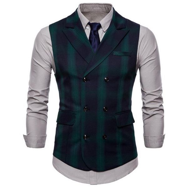 men's vests spring and autumn suit double-breasted plaid vest british wind double pocket lapel large size, Black;white
men's vests spring and autumn suit double-breasted plaid vest british wind double pocket lapel large size, Black;white