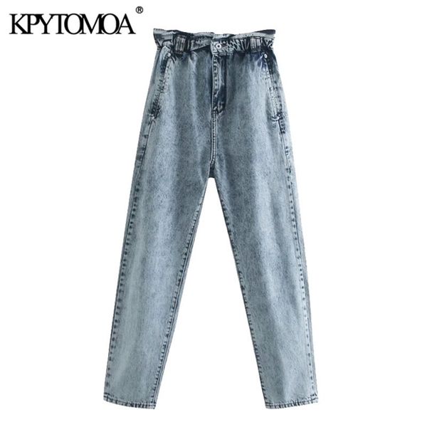 women fashion side pockets baggy paperbag jeans vintage high elastic waist denim female ankle trousers mujer 210416, Blue
women fashion side pockets baggy paperbag jeans vintage high elastic waist denim female ankle trousers mujer 210416, Blue