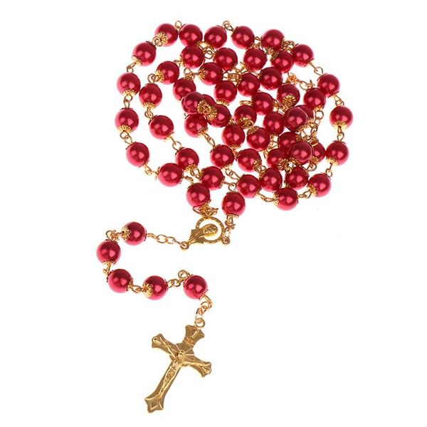 pendant necklaces catholic round imitation pearl long chain necklace orthodox rosary cross jesus religious praying jewelry gift collana, Silver
pendant necklaces catholic round imitation pearl long chain necklace orthodox rosary cross jesus religious praying jewelry gift collana, Silver