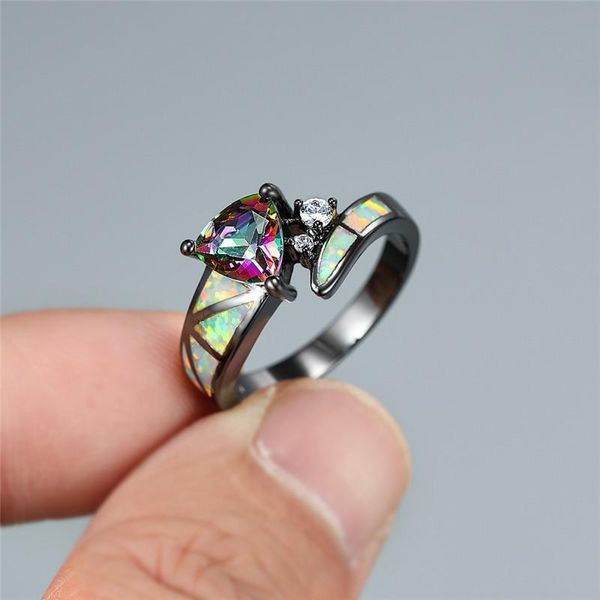 wedding rings mystic rainbow triangle zircon ring white opal stone engagement antique black gold for women vintage jewelry, Slivery;golden
wedding rings mystic rainbow triangle zircon ring white opal stone engagement antique black gold for women vintage jewelry, Slivery;golden