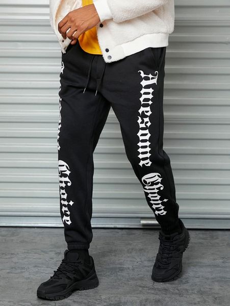men letter graphic drawstring waist sweatpants l6wv#, Black
men letter graphic drawstring waist sweatpants l6wv#, Black