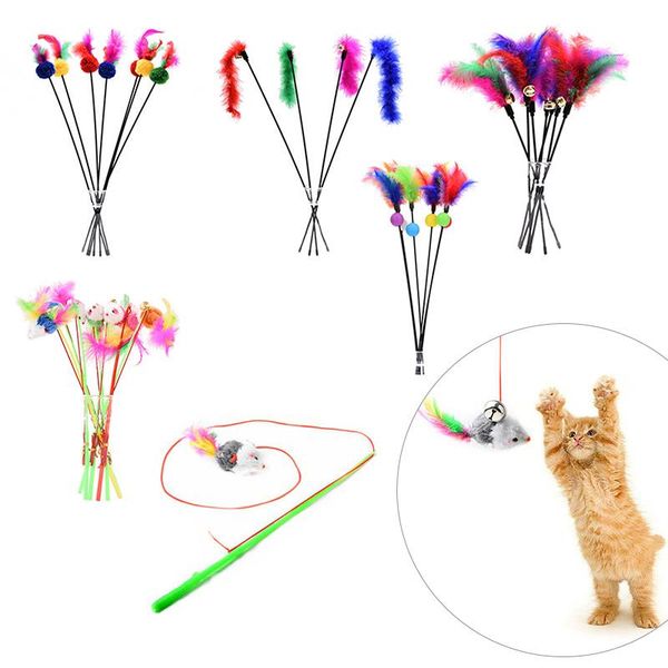cat toys teaser feather for kitten funny colorful rod wand pet interactive stick accessories
cat toys teaser feather for kitten funny colorful rod wand pet interactive stick accessories