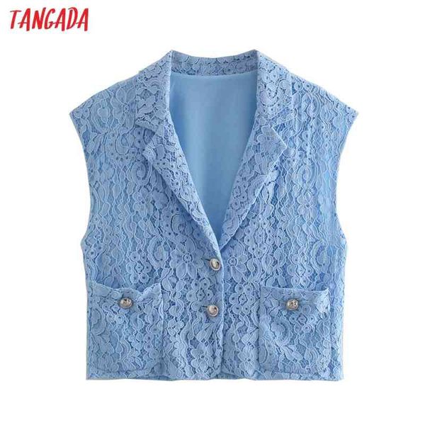 women vintage blue lace waistcoat vest short style pocket notched collar sleeveless female qd27 210416, Black;brown
women vintage blue lace waistcoat vest short style pocket notched collar sleeveless female qd27 210416, Black;brown