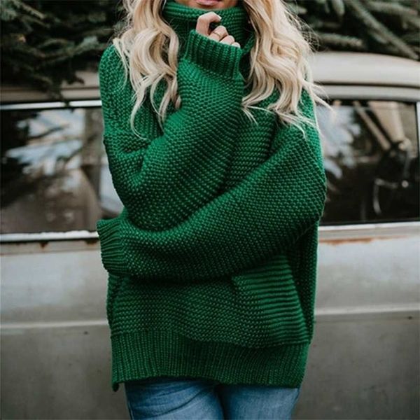 women pullover turtle neck autumn winter clothes warm knitted oversized turtleneck sweater for women's green woman 211022, White;black
women pullover turtle neck autumn winter clothes warm knitted oversized turtleneck sweater for women's green woman 211022, White;black