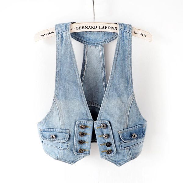 women's vests summer thin slim short denim vest women vintage blue waistcoat sling sleeveless jacket coat casual student jeans female, Black;white
women's vests summer thin slim short denim vest women vintage blue waistcoat sling sleeveless jacket coat casual student jeans female, Black;white