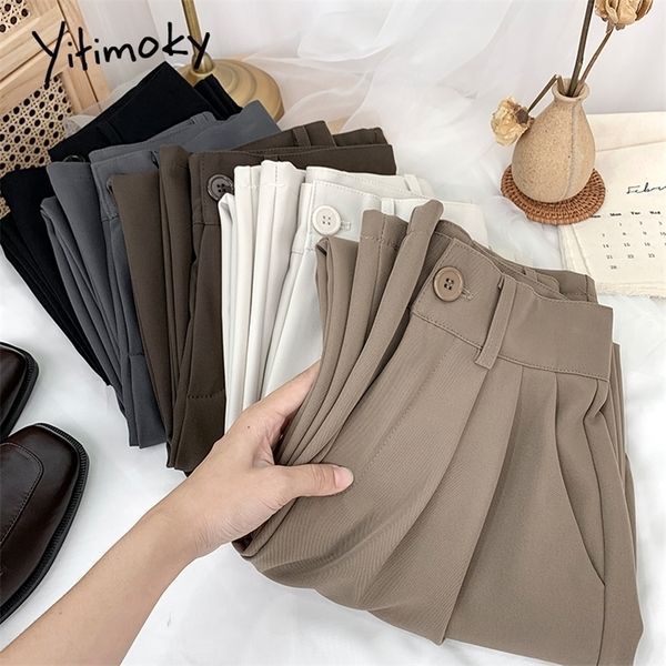 yitimoky straight pants for women loose high waist streetwear bottoms pants suit spring office lady trousers 220311, Black;white
yitimoky straight pants for women loose high waist streetwear bottoms pants suit spring office lady trousers 220311, Black;white