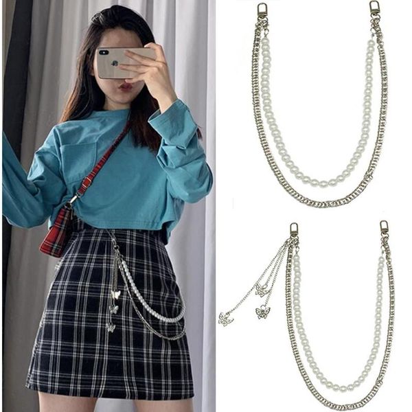 belts street punk metal butterfly pearl pant trousers waist chain belt keychain for jk skirts hip hop multilayer jewelry accessories, Black;brown
belts street punk metal butterfly pearl pant trousers waist chain belt keychain for jk skirts hip hop multilayer jewelry accessories, Black;brown