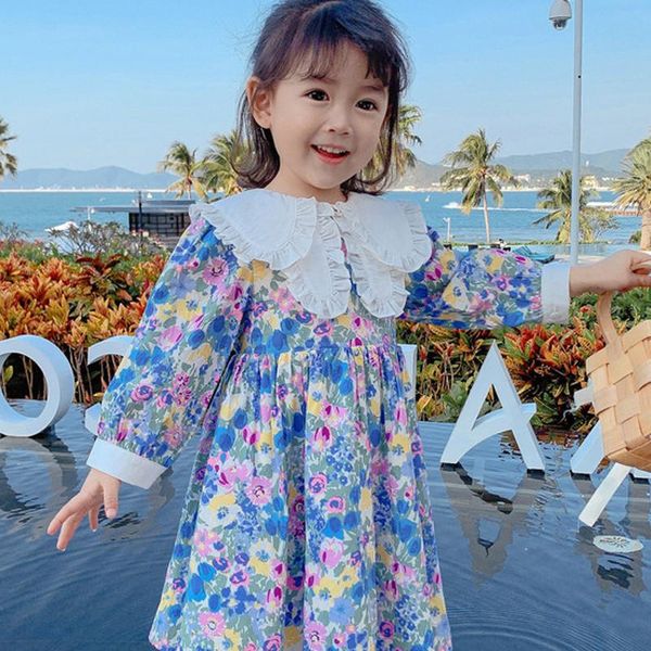 girl's dresses cute baby girls long sleeve blue floral dress spring autumn sweet ruffles turn-down collar kids children clothing 2-6 y, Red;yellow
girl's dresses cute baby girls long sleeve blue floral dress spring autumn sweet ruffles turn-down collar kids children clothing 2-6 y, Red;yellow