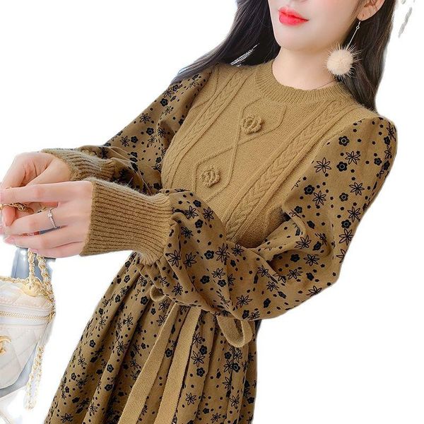 casual dresses elegant dress 2021 autumn and winter waist slimming stitching knitted fashionable women's clothing, Black;gray
casual dresses elegant dress 2021 autumn and winter waist slimming stitching knitted fashionable women's clothing, Black;gray
