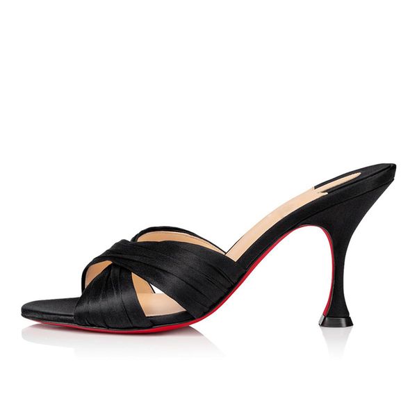 summer women red bottom pumps sandals senior mules nicol is back 85 mm black satin crepe bands embellished designer wedding party peep toes
summer women red bottom pumps sandals senior mules nicol is back 85 mm black satin crepe bands embellished designer wedding party peep toes